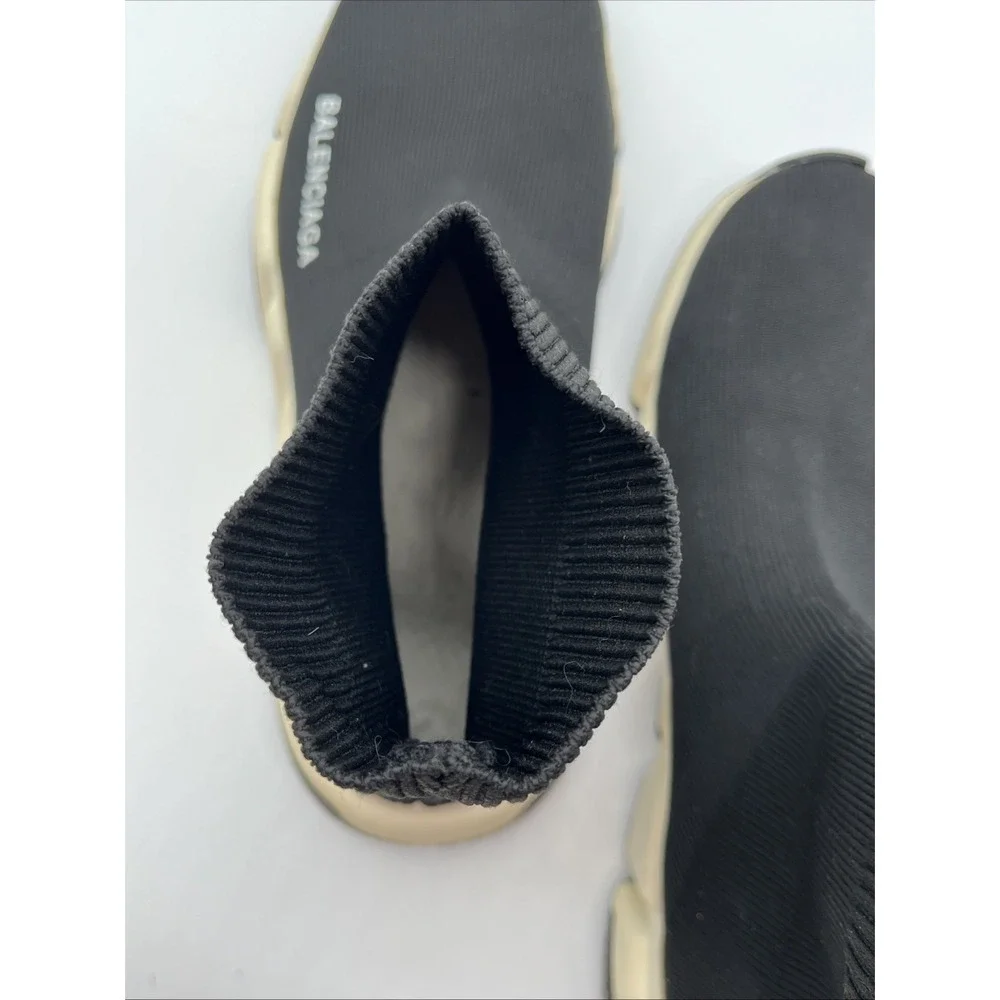 Balenciaga Speed 2.0 Sneakers Black White Sock Shoes Women's 6.5 No Insoles